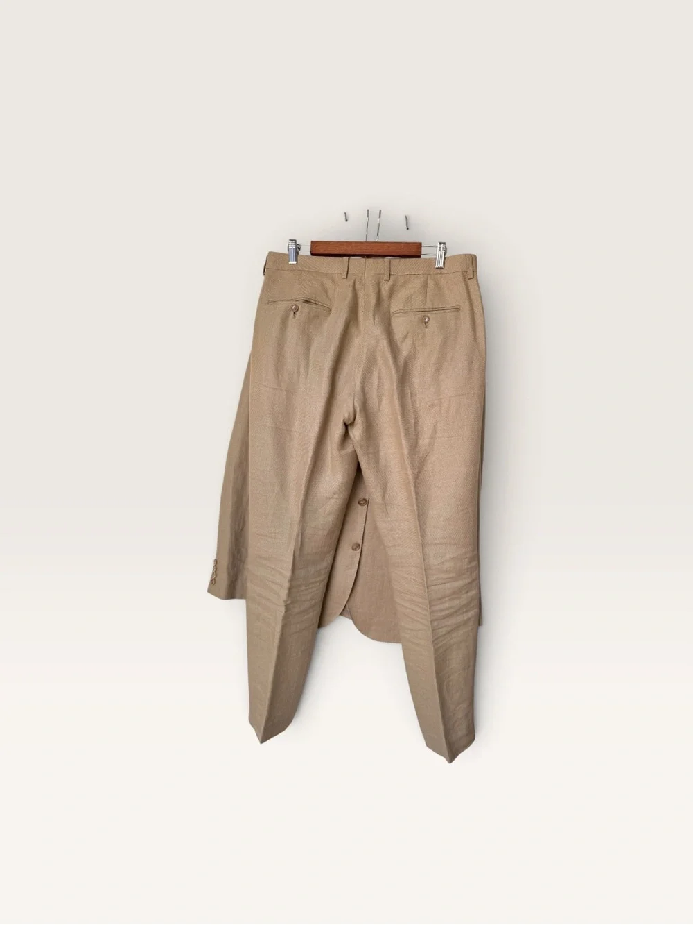 J.Crew Full Ludlow Linen Suit in Camel Tan Pants/Jacket, size 40 L Baird McNutt